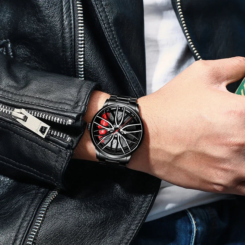 New Watches Men Sports Car Men Watches Quartz Waterproof Sport Rim Hub Wheel Wristwatch Car Quartz Men'S Watches Man Watch