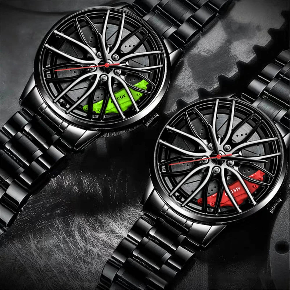 Mens Luxury Watches Sports Car Watches 3D Sport Rim Hub Wheel Wristwatch Car Quartz Men'S Watches Creative Relogio Masculino